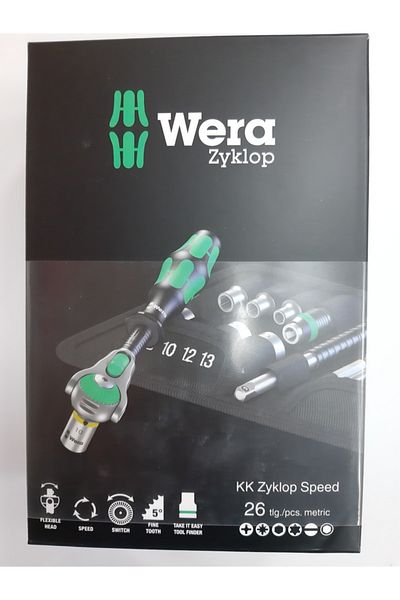 wera مجموعة K. Compact Zyklop 1/4 بوصة05051045001 26 قطعة