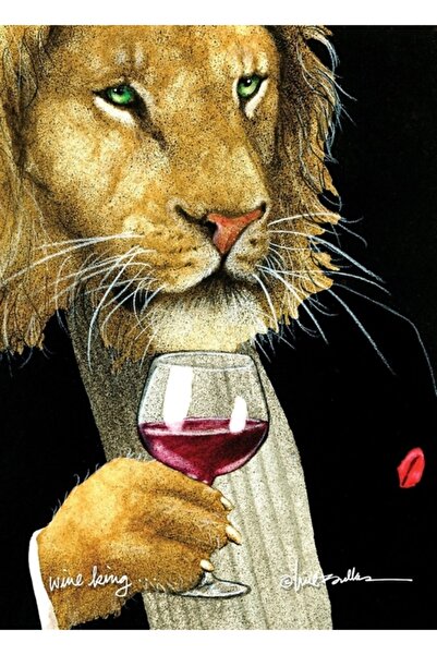 Universal Will Bullas Art Print King of Wine... Tablou de artă pentru bar cu ...