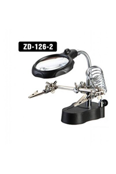 Ce Al Büyüteçli 3. El Kart Tutuculu Havya Standı Model: Zd 126-2