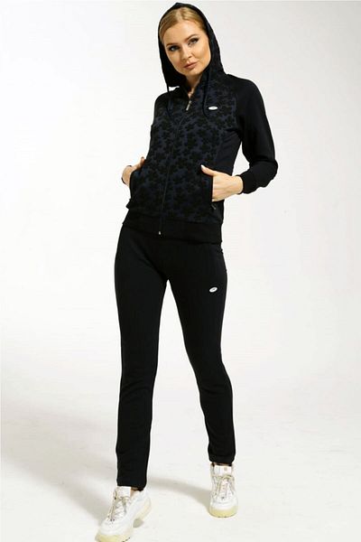 Fantasy Black Women's Hooded Half Turtleneck Tracksuit 201806