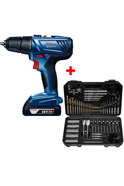Bosch Gsr 180-li Şarjlı Matkap Akülü Vidalama 103 Parça Matkap Ucu Vidalama U...