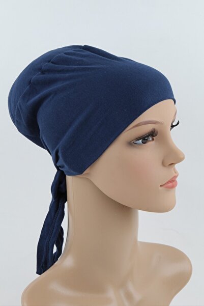 BİCARDİN Silikonlu Dikişsiz Topuz Bonesi Lacivert Renk