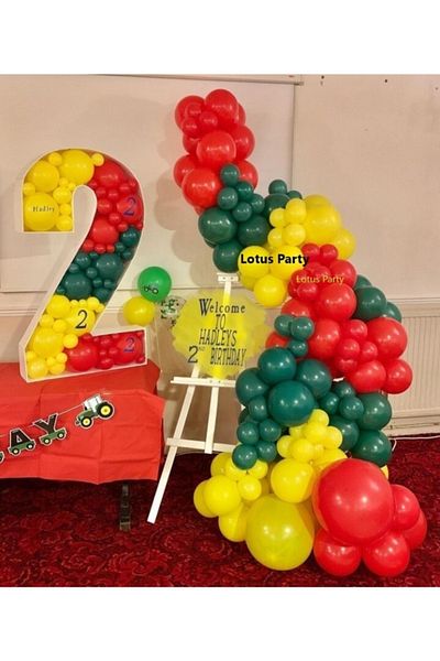 LOTUS PARTY 100 Pieces - Red - Green - Yellow Balloon Chain Set
