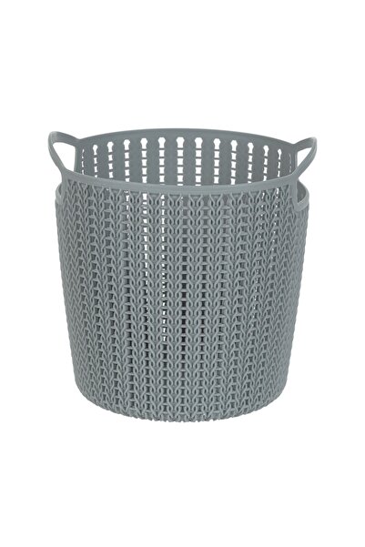 Miniso Koyu Gri Yuvarlak Örgülü Kova