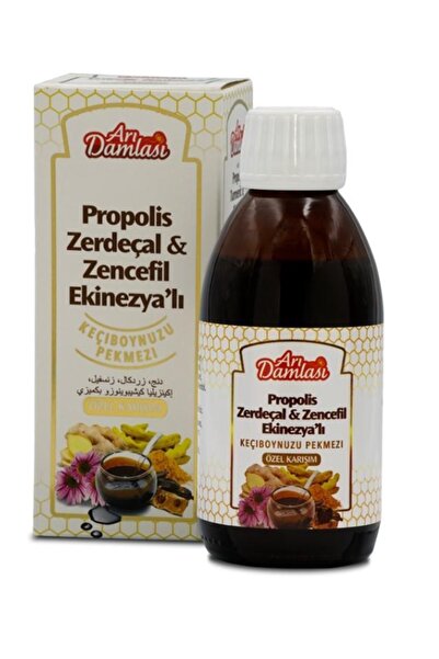 Arı damlası Propolis Zerdeçal Zencefil Ekinezyalı Yetişkin Pekmez 250 Gr