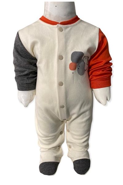 Aziz Bebe Baby Snap Fastener Long Sleeve Booties Jumpsuit 0-6 Months