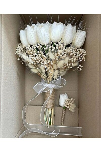 Yumak Dekor Grup Beyaz Lale Gelin Çiçeği Gelin Buketi