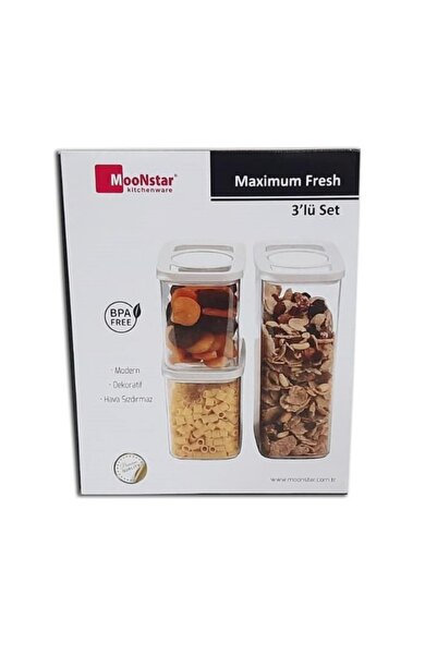 Motek Moonstar Maximum Fresh Set Storage Container 3 Pieces (1,1 Lt+1,1 Lt+2,25 Lt) Max-set 2