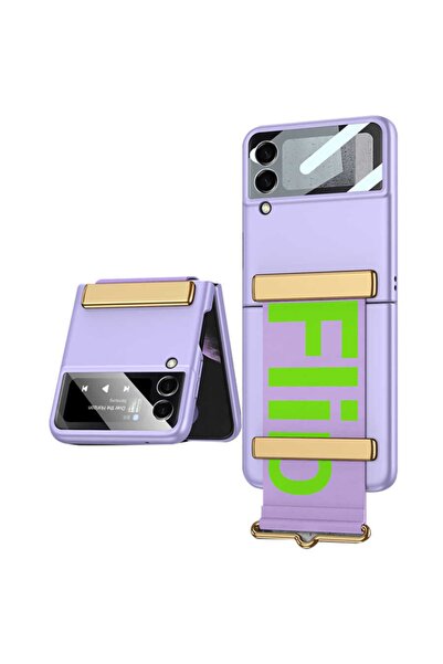 Nezih Case Samsung Galaxy Z Flip 3 Uyumlu Flio Koruyucu Kılıf Mor