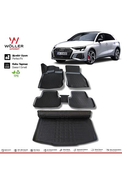 wöller Audi A3 Sportback Paspas Bagaj Havuzu 2021 Sonrası 3d Ultraflex Set