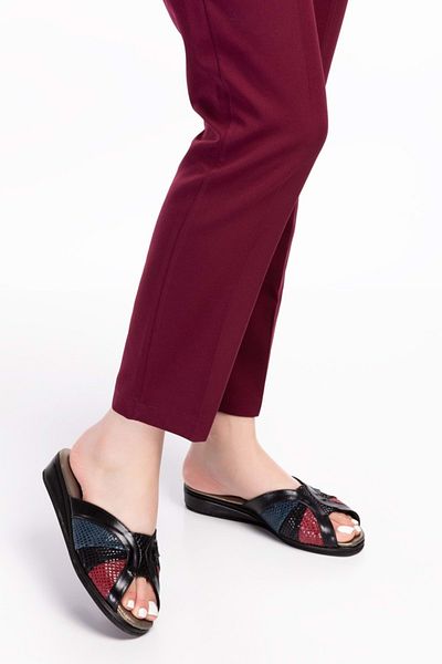 Gondol Papuci de casă eleganti, confortabili, din piele naturală, Krock.038 - Multi - 35