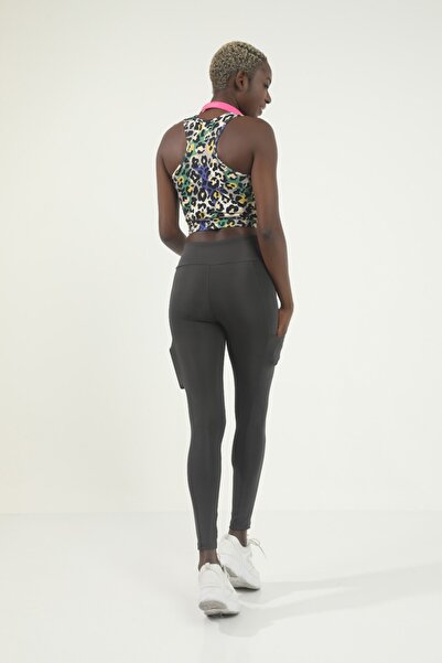 Grenj Fashion Anthracite High Waist Pocket Sports Leggings