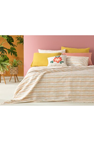 English Home Soleil Aquarelle Baskılı Tek Kişilik Pike 150x220 Cm Safran – Sarı