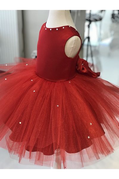 Black&White Mini Puffy Red Evening Dress Tutu Dress Birthday Concept Girl Child Dress