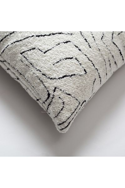 Fineroom Living " Amorphous " - Abstract Patterned 35x70 Throw Pillow White (Includes Inner Pillow)