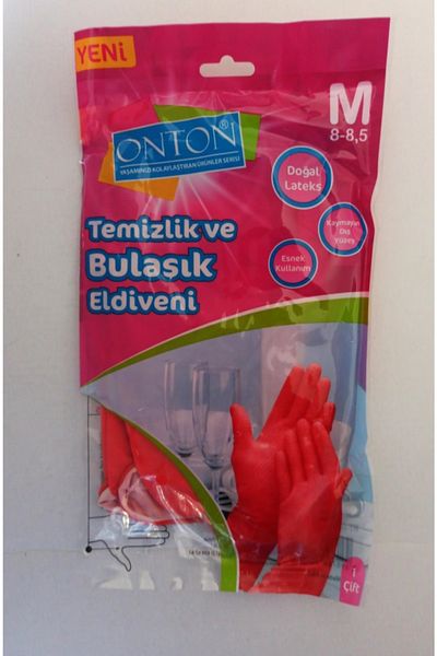 Onton 3 Pieces Size M 8-8,5 Gloves Numbered Cleaning and Dish Gloves