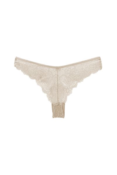 HNX Ecru Lace Brazil String Women's Panties