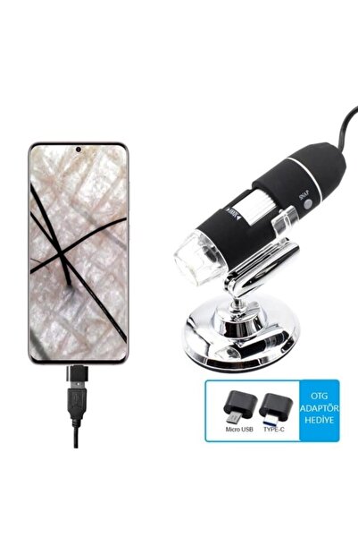 DUHALINE Cilt Ve Saç Analiz Cihazı 1600x 2.mp Usb 8 Led Digital Mikroskop