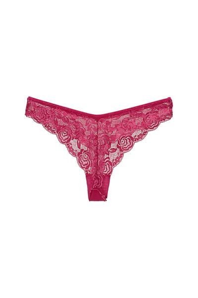 HNX Γυναικεία εσώρουχα Plum Lace Brazilian String