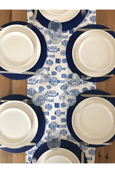 desen izmir American Service farfurie din 6 piese și set Runner Blue Blance