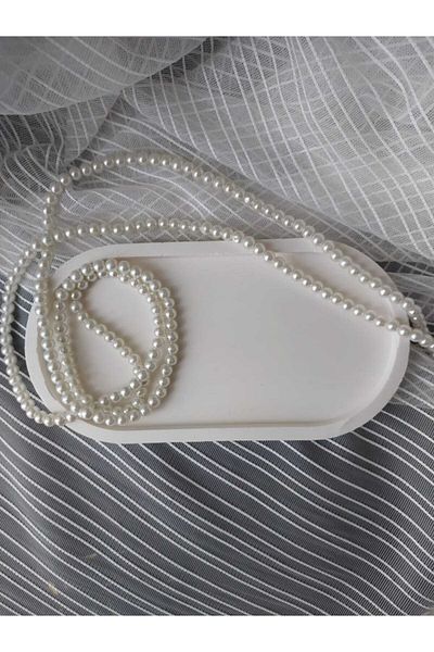 zeri store Δίσκος από σκυρόδεμα Οβάλ Δίσκος για Κερί, Κοσμήματα και Γλάστρα - Λευκό