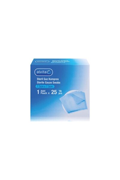 Alvita Steril Gaz Kompres 7,5cm X 7,5cm 1 Adet 25'li