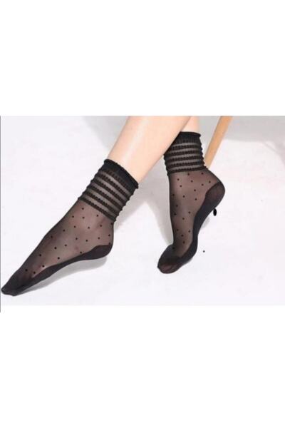 Missbella Socks Kadın Desenli Tül İnce Çorap 3 Çift
