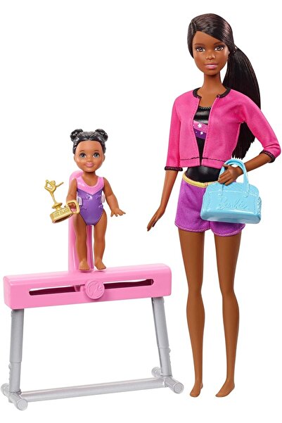 Barbie Esmer Jimnastik Hocası Ve Bebek Oyun Seti-myrinadir
