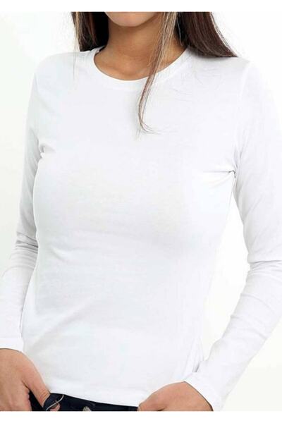 Tutku Elit elastan Bluză cu mânecă lungă pentru femei 2203 |   Alb