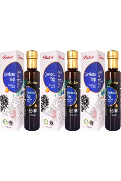 Balen 250 مل.3 عبوات من زيت الكمون الأسود بالضغط البارد