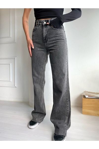 Trn JNS Bai 90's Blue Snow Wash Extra ψηλόμεσο Palazzo Loose Jean παντελόνι