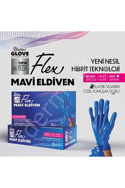 Reflex Flex Blue Gloves 100 Pieces (Size L - Xl)