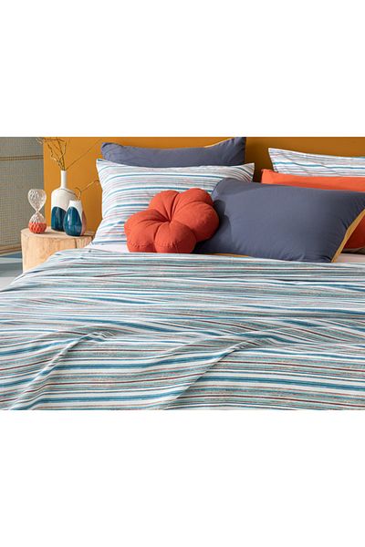 English Home Mer Aquarelle Printed Double Pique 200x220 Cm Turquoise - Blue