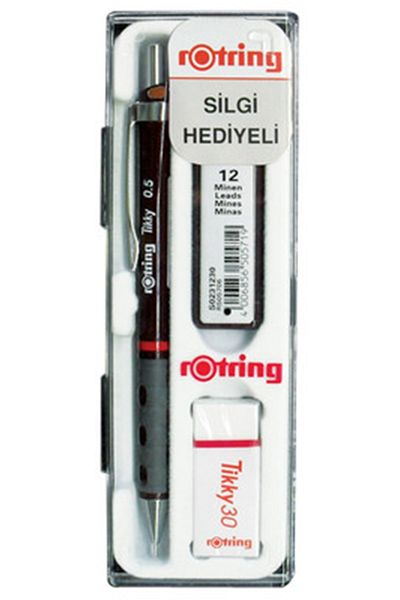 Rotring Tıkky Min Eraser 3-Piece School Set - Claret Red 0.5