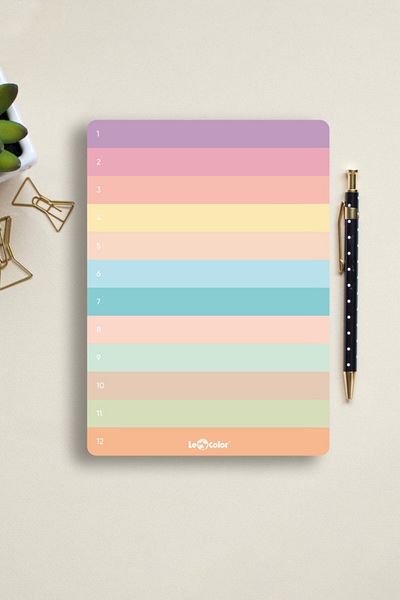 Le Color Planner Block with Pastel Numbers