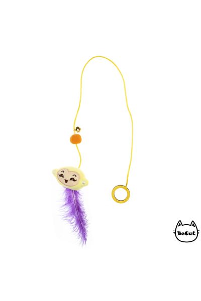 Be Cat Furry Bell Finger Cat Fishing Rod with Plush Toy Figures