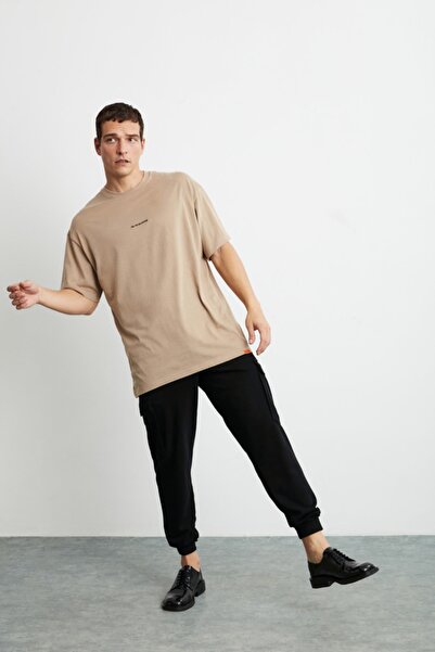 GRIMELANGE T-Shirt - Beige - Oversized