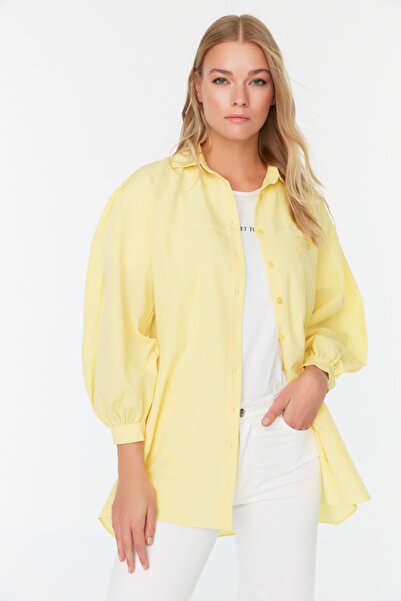 Trendyol Modest Hemde - Gelb - Oversize