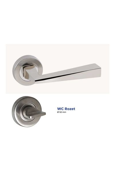ARON Sofuoglu Sea Round Stainless Rosette Nickel Satin (BANIO - WC) Door Handle Aluminum / Steel