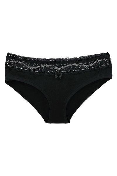 HNX Μαύρη βαμβακερή μέση δαντέλα Half Boxer Hipster Γυναικεία κιλότα