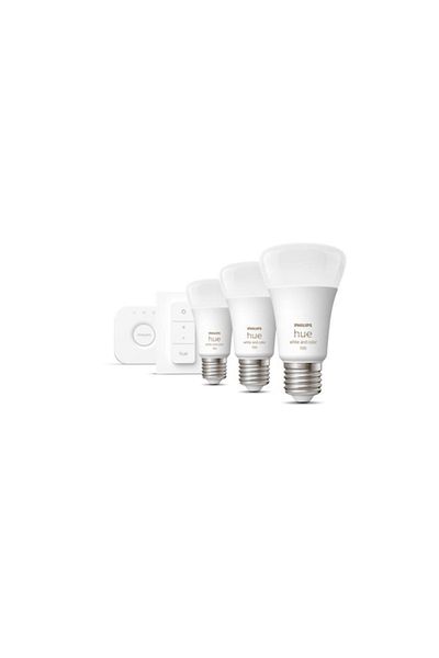 Philips HueWCA 9-75W E27 لمبة ذكية ملونة 3 قطع (مع جهاز تحكم عن بعد)