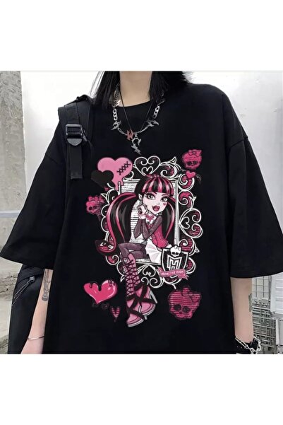 Favorim50ton Tricou unisex Window Flowers Gothic Girl