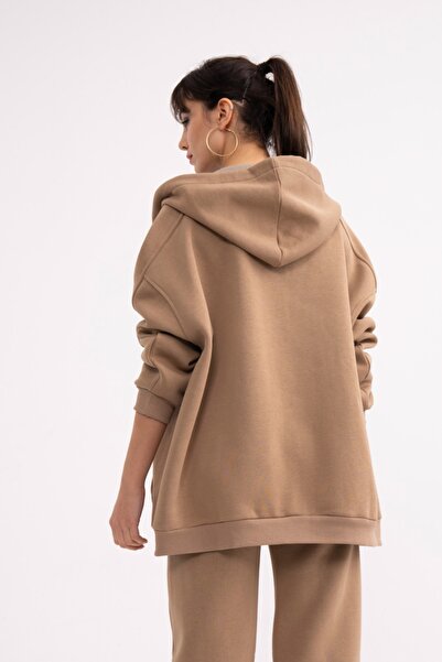 soBasic Білий капюшонний світшот з фермою та кишенею-кенгуру (FSWT201)