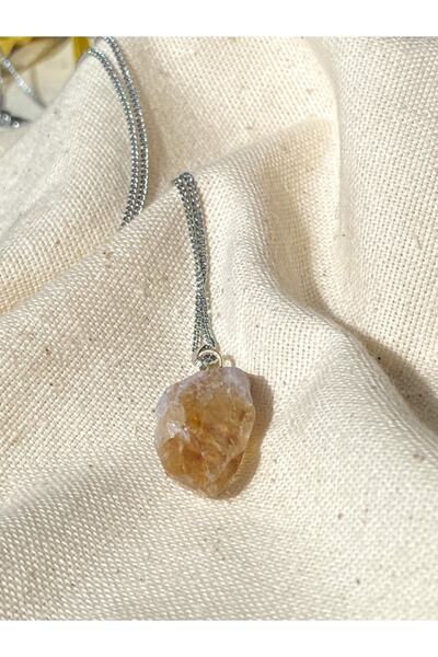 Ayşegül Koç Para Taşı Sitrin Kolye Ucu