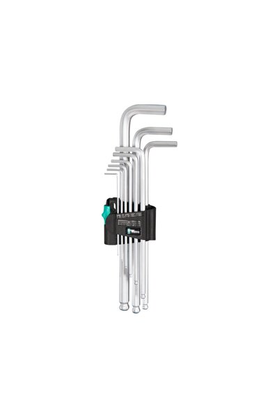 wera 05073391 001 950/9 Hex-plus 9 Long Piece Chrome L-key