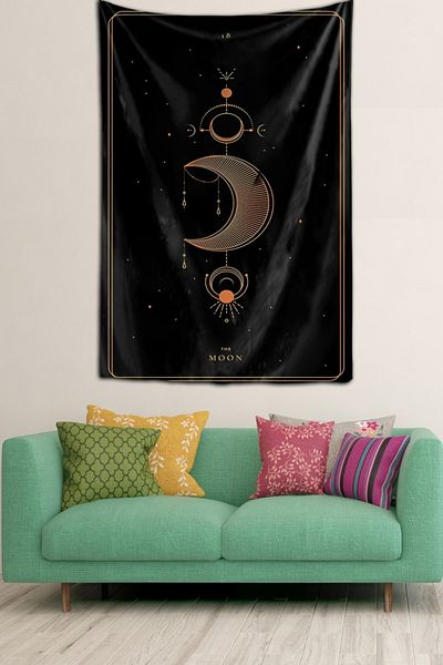 Fortuna Moon Crescent Moon Pattern Αδιάβροχο βελούδινο υφασμάτινου