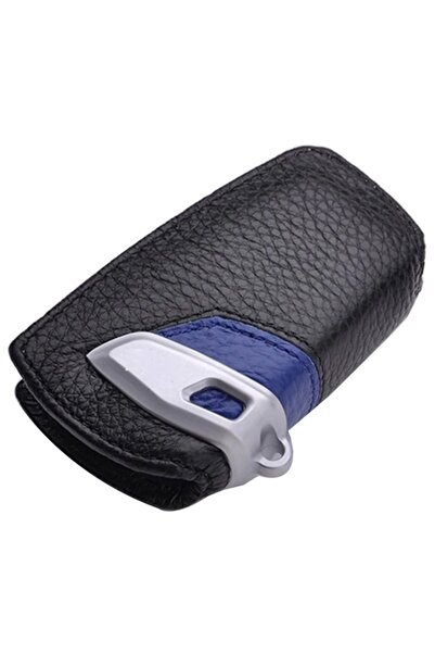 Alisveristime Deri Anahtar Kılıfı (Bmw 1 3 5 7 X5 ile Uyumlu) (Mavi)