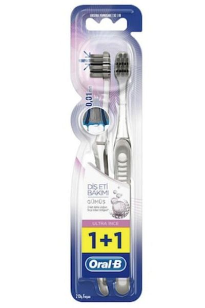 Oral-B Oral B Ultra Thin Silver Gingival Care 1+1 Extra Soft Toothbrush