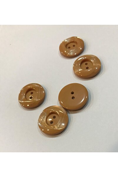 Öztürk Grained Polyester Women's Vest Button 2 cm Pack of 5