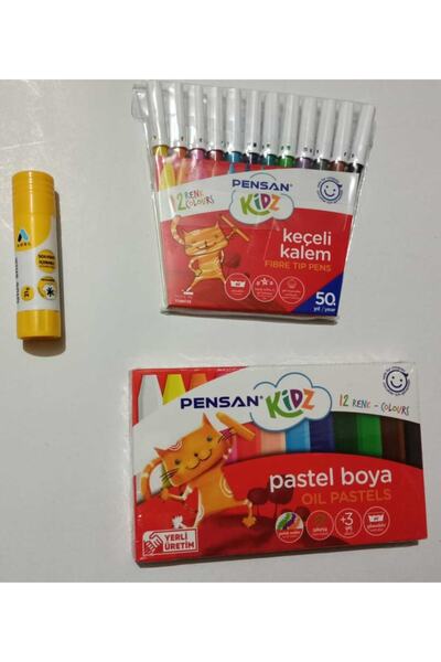 Pensan مجموعة عادل بريت مكونة من 12 قلمًا برأس لباد و12 قلم تلوين